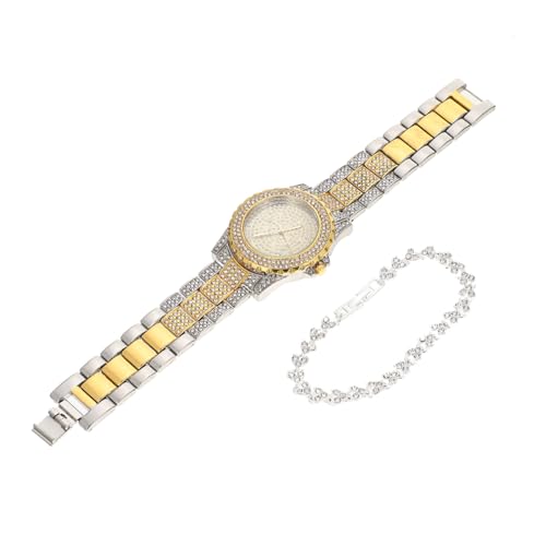 Homoyoyo 1satz Damen Armbanduhr Mit Handgelenkarmband Modisches Design Präzise Für Und Lässige Anlässe Funkelnde Strasssteine Für von Homoyoyo