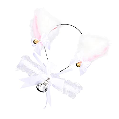 Katzenohren Kopfschmuck Satz mit Fliege und Glocke Cosplay Haarreif für Damen und Mädchen Katzen Ohr Stirnband für Partys und Feiern von Homoyoyo