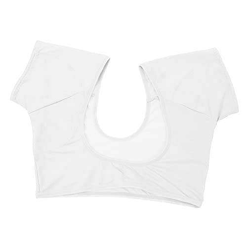 Homoyoyo 1 Stück Atmungsaktive Baumwoll Achselschweißpads Wiederverwendbare Schweißabsorber für Damen und Herren Waschbare Schweißschutz Vest für Yoga Laufen Arbeit und Freizeit Weiß von Homoyoyo