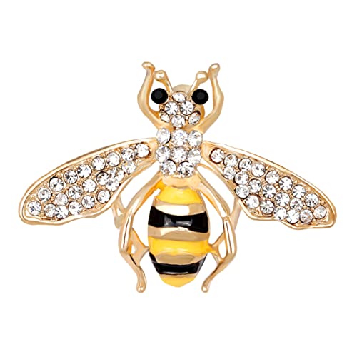 Homoyoyo Bienenbrosche Für Frauen Goldene Strass Brosche Kreative Anzug Brosche Mottoparty Schmuck Revers Zubehör von Homoyoyo