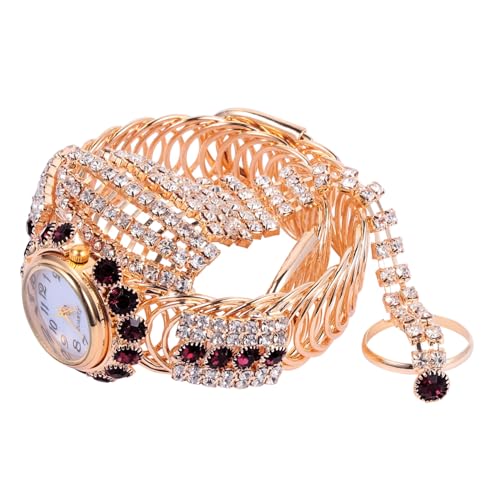 Homoyoyo Damen Armbanduhr Glitzernde Quarz Uhr Aus Legierung Modische Luxusuhr Mit Strass Für Frauen Elegantes Design Für Alltag Und Geschenke in Violett von Homoyoyo
