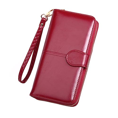 Homoyoyo 1 Stück Damen Geldbörse PU mit Reißverschluss Druckknopf Eleganter Handheld Wallet für Reisen Lange Frauen Geldbörse RFID Große Kapazität von Homoyoyo