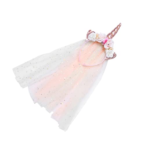Homoyoyo 1 Stück Einhorn Design Haarreifen mit Schleier für Süßes Haarschmuck Accessoire für Geburtstagsfeiern und Besondere Anlässe von Homoyoyo