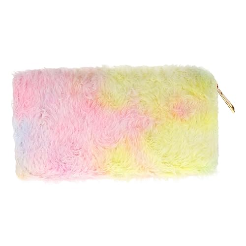 Homoyoyo 1stück Geldbörse Mit Reißverschluss Design Tragbare Tasche Regenbogen Farbverlauf Plüschmaterial Für Schule Und Alltag von Homoyoyo