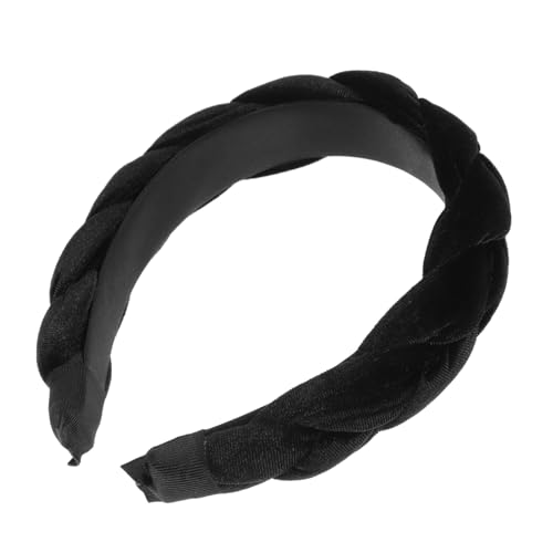 Homoyoyo Stirnband Haarband Geflochten Schwarz Damen Haarreif Kopfschmuck Für Frauen Mädchen Tuch Zopf Haarband Haarschmuck von Homoyoyo