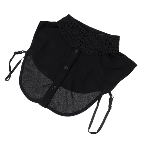 Homoyoyo 1 Stück Hemd mit falschem Kragen gefälscht Halskette Halskrause aus Spitze Chiffonbluse Kragenbluse halstuch herren bluse damen falscher Halskragen Hemd falscher Kragen Black von Homoyoyo
