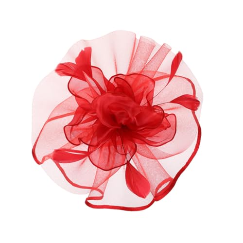 Homoyoyo 1 Stück Hut aus Federnetz Hüte für Frauen Party Braut Burgund Hochzeit Haarnadelnetz Haarzubehör Frau Kopfbedeckung Gittergewebe rot von Homoyoyo