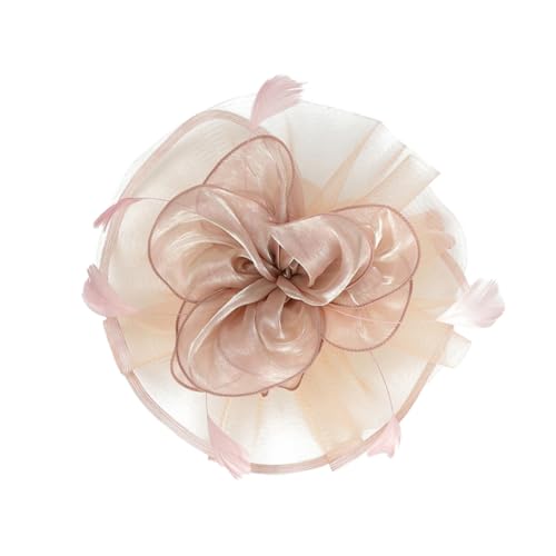 Homoyoyo 1 Stück Hut aus Federnetz Vintage Baskenmütze Damen Brauthut Glockenhüte für Damen Kirche Hüte Mode elektrisch Kopfschmuck für die Braut Haarzubehör Haarnadelnetz Gittergewebe Rosa von Homoyoyo