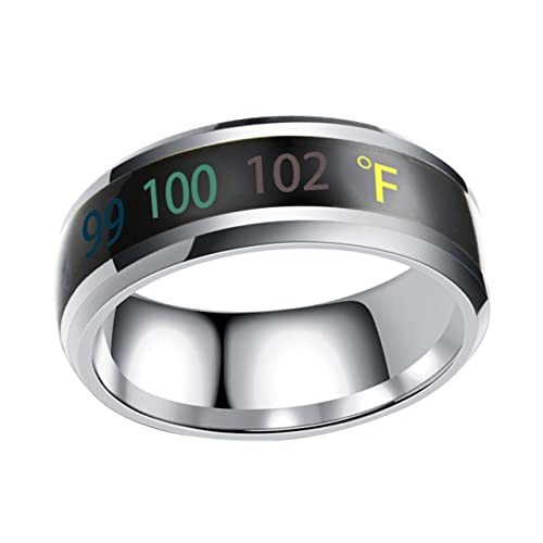 Homoyoyo 1 Stück Intelligenter Temperaturring Hochzeit Ringe Für Erwachsene Ringtemperatur Plattiert Paar Sensor Gold Modeschmuck Körpertemperaturring Rostfreier Stahl Black von Homoyoyo