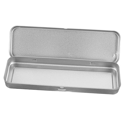 Homoyoyo 1 Stück Mäppchen Farbe Bleistiftfälle Bleistift Dose Fall Studie metallisch sehen Bleistiftbehälter metallbox stifte Metal Pencil tin metalldose stifte stiftkasten Silber von Homoyoyo