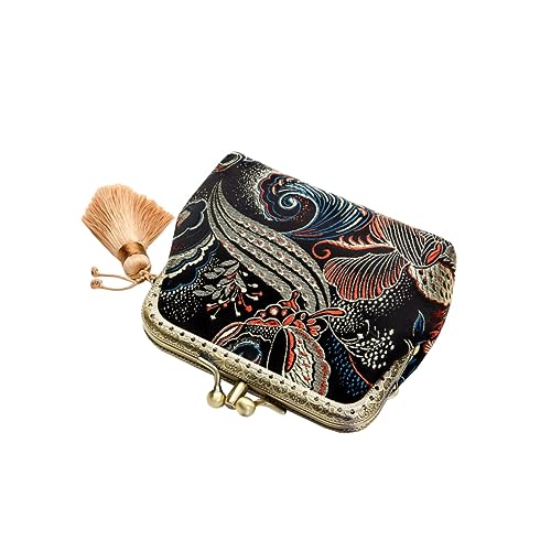 Homoyoyo 1 Stück Multifunktionale Aufbewahrungstasche Wechselgeldbörse Für Damen Vintage Geldbörse Münz Stil Geldbörsen Damen Kussbeutel Kleine Mädchen Wechseltasche Vintage von Homoyoyo