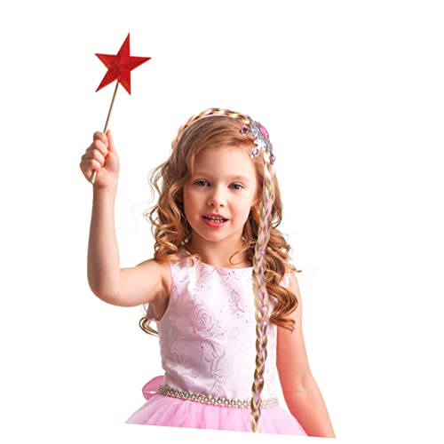 Homoyoyo Geflochtene Perücke Für Mädchen Lange Cosplay Perücke Geflochtene Perücken Anziehperücke Dress up Haarteil Stirnband Rosa Riemendesign Leicht Anzuziehen Fixiert Haar Schadet von Homoyoyo