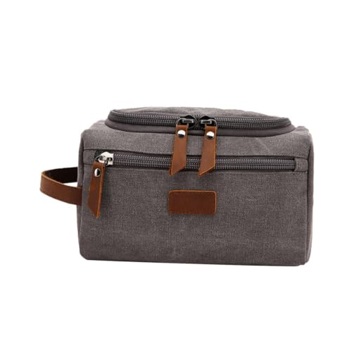 Homoyoyo 1 Stück Reise Kulturtasche aus Strapazierfähigem Canvas und Tragbare Aufbewahrung für Männer und für Camping und Reisen Multifunktionale Toiletten Organizer Tasche von Homoyoyo
