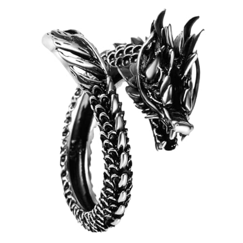 Homoyoyo Retro Stil Offener Ring Männerring Vintage Design Hand Dekoration Ring Im Ethno-stil Drachen Für Partys Reisen von Homoyoyo