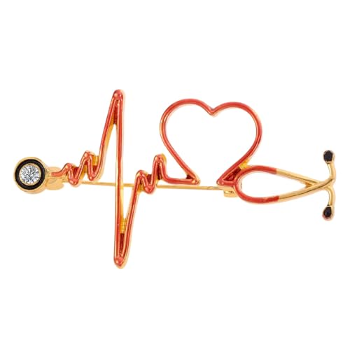 Homoyoyo Herzförmige Brosche Kreative Brustnadel Einzigartige Abzeichen für Damen Schicke Dekoration Modisches Accessoire von Homoyoyo