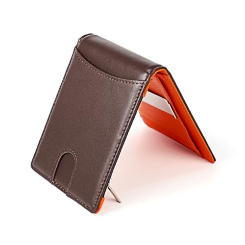 Homoyoyo 1 Stück Ultrathin RFID Herren Geldbörse Echtem mit Clip Münzfach Kartenhalter Freunde Familie Kollegen von Homoyoyo
