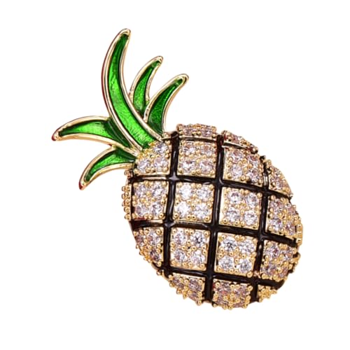 Homoyoyo Ananas Brosche Eingelegt Goldene Legierungsbrosche Für Männer Und Frauen Formelles Halsschmuck Accessoire Für Abendgarderobe Kleider Und Hüte von Homoyoyo
