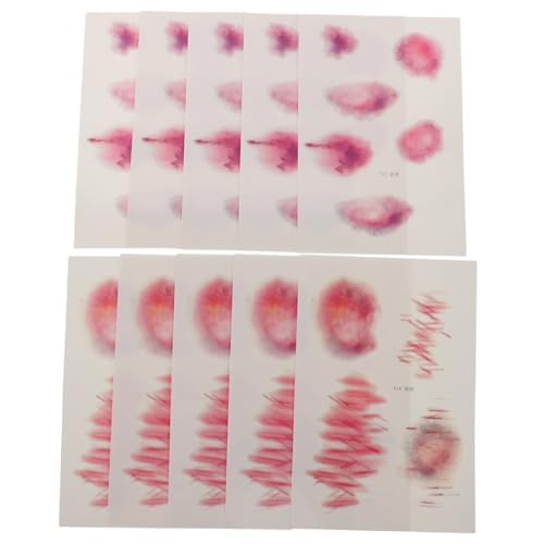 Homoyoyo 10 Blatt Halloween Narben Tattoos Realistische Wunden Aufkleber für Party Makeup Masquerade Horror Deko Erwachsene Langlebig Hautfreundlich Wiederverwendbar von Homoyoyo