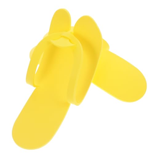 Homoyoyo 10 Paare Einweg EVA Slipper mit Rutschfester Sohle Bequeme Gästepantoffeln für Spa Schönheitssalon Dusche und Strand Leichte Flexible Gelb Hausschuhe für Damen und Herren von Homoyoyo