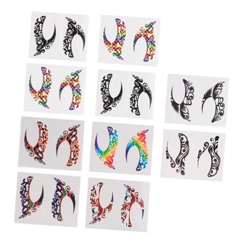 Homoyoyo 10 Paare Festival Eyeliner Aufkleber Augen make up Sticker Lidschatten Schablonen für Karneval Party Maskerade Geeignet von Homoyoyo