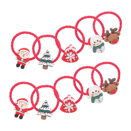 Homoyoyo 10 Paare Kinderkopfschmuck Haarstrolley Set Weihnachtshaarbänder Mädchen Klein Weihnachtsstirnbänder Weihnachtshaargummis Haargummis Für Weihnachts-haarseil Weihnachten Harz von Homoyoyo