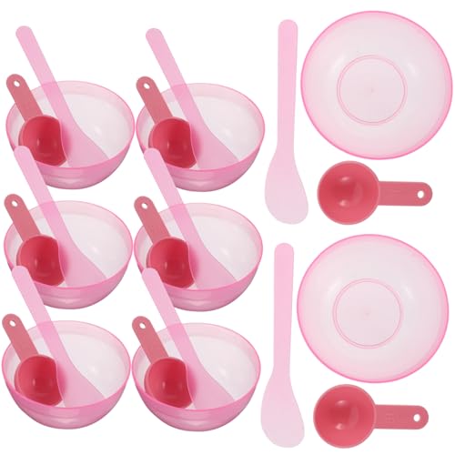 Homoyoyo 10 Sätze Rührschüsseln mit Spatel und Löffel aus Kunststoff Vielseitiges DIY Beauty Tool für Hautpflege Zuhause Reise und Salon Leicht zu Reinigen und Kompakt von Homoyoyo
