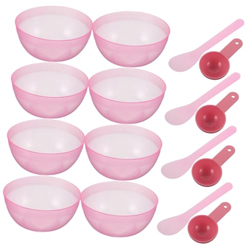 Homoyoyo 10 Sätze Teiliges Masken rührschüssel set aus Kunststoff mit Spatel und Löffel Kompakt Vielseitig für Gesichtsmaske Serum Lotion für Zuhause Reise und Salon Leicht zu Reinigen von Homoyoyo