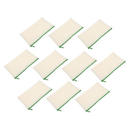 Homoyoyo 10 Stück Canvas Federmäppchen mit Reißverschluss Große Kapazität Leichtes Tragbares Stiftemäppchen für Schüler Vielseitig Einsetzbar als Kosmetiktasche oder Zufällige Farbe von Homoyoyo