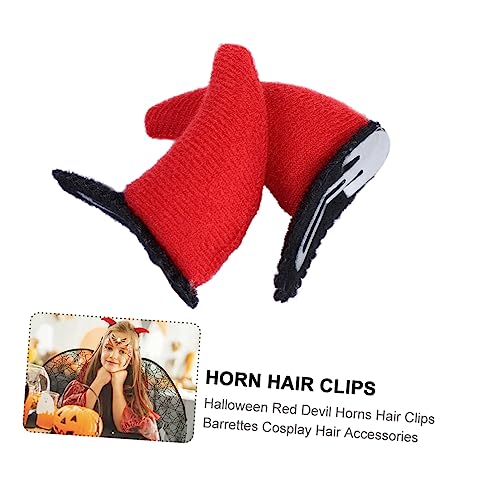 Homoyoyo 10 Stück Dämonenhorn Haarnadel Hörner Cosplay Teufelshorn Cosplay Clip Halloween Clips Horn Kopfbedeckungen Dämonenhörner Kostüm Haarspangen Horn Haarspange Haarschmuck Stoff von Homoyoyo