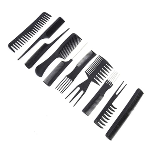 Homoyoyo 10 Stück Friseur Kamm Antistatisch Haarschneidekämme Für Männer Und Frauen Professionelles Haarschneidewerkzeug Für Zuhause Salon Und Selbstgemacht Frisuren Leicht Und Tragbar von Homoyoyo