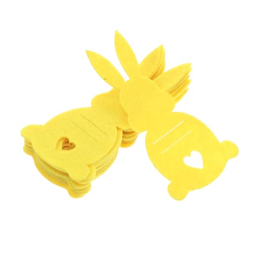 Homoyoyo 10 Stück Hasenwechselhalter Ostergeschirr Ärmel Silberbesteckhalter in Kaninchenform Häschen-Besteckhalter-Tasche Osterhasen Bestecktaschen Hasen-Geschirrtaschen Tuch Yellow von Homoyoyo