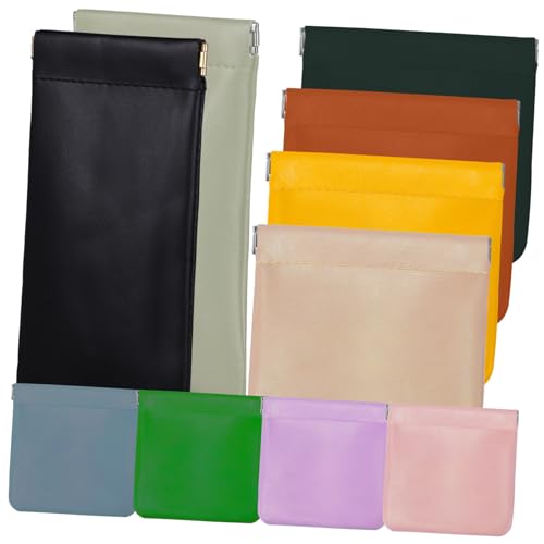 Homoyoyo 10 Stück Kosmetiktasche Klein PU Teiliges Tragbar Schminktasche Multifunktional für Damen Reise Aufbewahrung Schmuck Ohrhörer Organizer von Homoyoyo