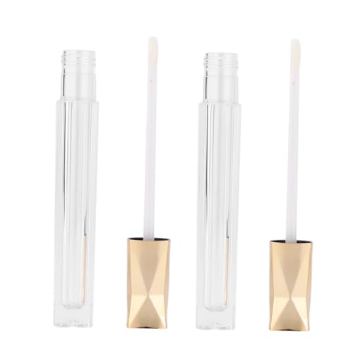 Homoyoyo 10 Stück Leere Lipgloss fläschchen Transparente Lippenpflegebehälter mit Goldenem Deckel Nachfüllbare Kosmetik tuben für Lippenöl und Lipgloss Praktisch für Damen Unterwegs und von Homoyoyo