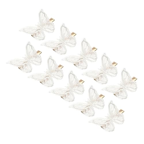 Homoyoyo 10 Stück Mädchen Haarklammer Haarspange Haarschmuck Weiß Haaraccessoires aus Spitze und Einfach und Praktisch von Homoyoyo