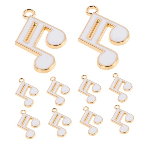 Homoyoyo 10stücke Musiknoten Charms Emaille Musiksymbol Anhänger Für Diy Schmuck Armbänder Und Ohrringe Weiß von Homoyoyo