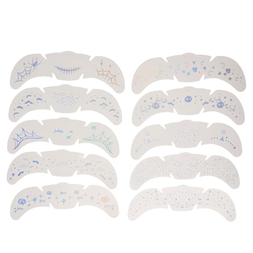 Homoyoyo 10 Stück Patch Gesichtstattoo Temporäre Aufkleber Tattoo Aufkleber Gesichts Make Up Make Up Patches Homoyoyo 10 Stück Patch Gesichtstattoo Temporäre Aufkleber Tattoo Aufkleber Gesichts Make Up Make Up Patches von Homoyoyo