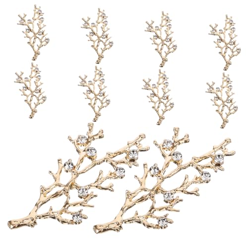 Homoyoyo 10 Stück Perlenblumenzubehör strass selber machen Strasssteine ​​selber basteln Strasssteine ​​für die Schmuckherstellung Bastelzubehör Zinklegierung Golden von Homoyoyo