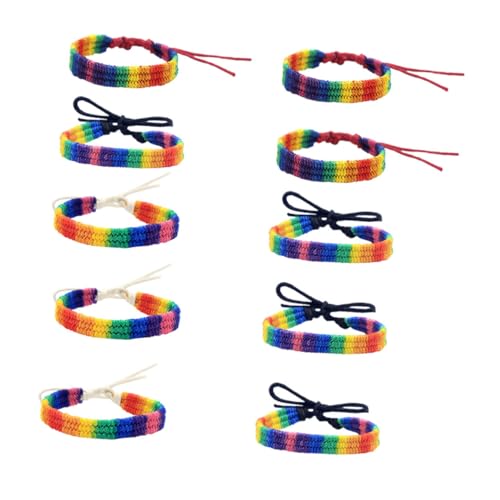 Homoyoyo 10 Stück Rainbow Armband Teiliges Handgefertigte Regenbogen Handgelenk Kette Diy Armbänder für Damen Herren Einzigartiges Design für Kreativität Langlebig Einfach von Homoyoyo