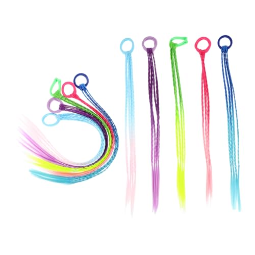Homoyoyo 10 Stück Teiliges Buntes Pferdeschwanz Haarverlängerungs Leichte Geflochtene Zöpfe Einzigartige Farbverlaufende Ponytail Extensions für Mädchen für Parties Festivals Alltag von Homoyoyo
