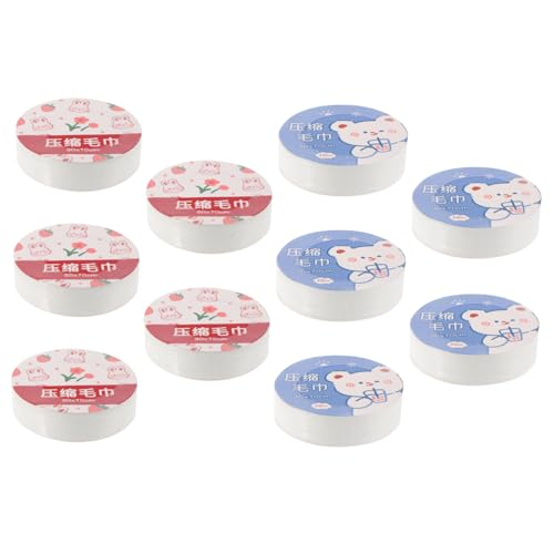 Homoyoyo 10 Stück Teiliges Einweg Komprimierte Mini Handtücher aus Pflanzenfasern Tragbare Reise Waschtücher Leicht Hygienisch und Praktisch für Gesicht und Bad Sauber und Einfach zu von Homoyoyo