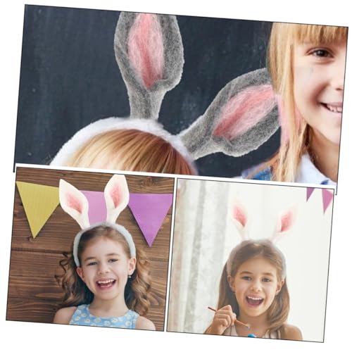 Homoyoyo 10 Stück Teiliges Filz Hasenohren Deko Haar Accessoires Weich Angenehm DIY Bastelbedarf für Party Kostüm Zubehör Valentinstag Dekoration von Homoyoyo
