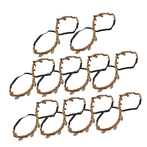 Homoyoyo 10 Stück Teiliges Handgemachte DIY Haarband mit Simulierten Blättern Braune Rattan Materialien für Festliche Anlässe Vielseitiger Haarschmuck für Damen von Homoyoyo