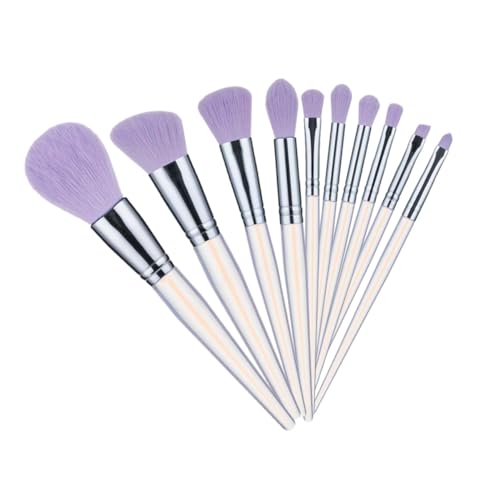 Homoyoyo 10 Stück Teiliges Make Up Pinselset aus Acryl mit Transparent Violett Griff Vielseitige Eye Makeup Brushes für Gesichtskonturierung und Lidschatten Professionelle Kosmetik Tools von Homoyoyo