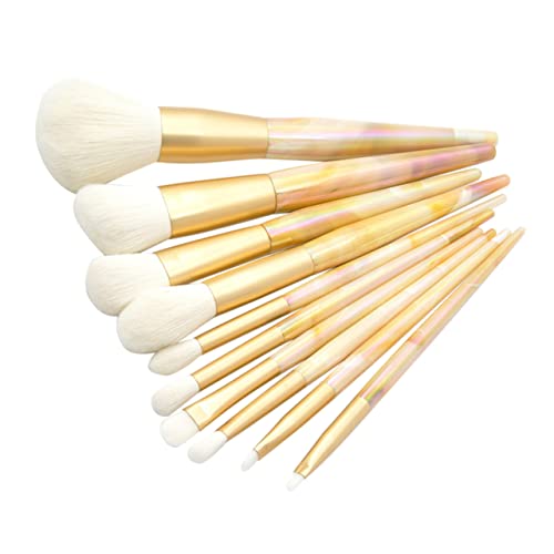 Homoyoyo 10 Stück Teiliges Make Up Pinselset mit Marmoroptik Kunststoffgriff Professionelle Kosmetikpinsel für Foundation Lidschatten und Gesicht Leicht Tragbar für Salon und Zuhause von Homoyoyo