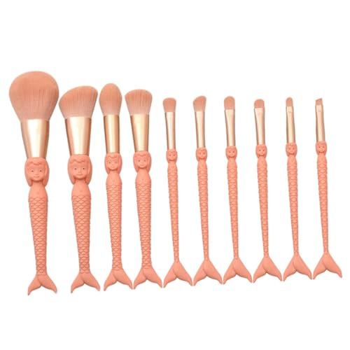 Homoyoyo 10 Stück Teiliges Make Up Pinselset mit Orangem Griff Vielseitige Kosmetikpinsel für Gesicht Lidschatten und Konturierung Glatter Griff Langlebig für Professionelle Sowie Private von Homoyoyo