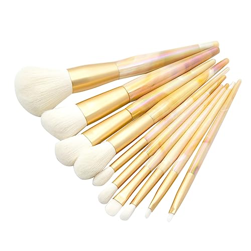 Homoyoyo 10 Stück Teiliges Profi Make Up Pinselset mit Marmormuster Kunststoffgriff Dichte Borsten für Foundation Concealer Puder und Lidschatten Komfortabel Vielseitig für Salon und von Homoyoyo