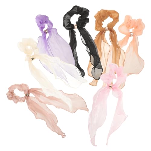 Homoyoyo 10 Stück Teiliges Satin Haargummi mit Langen Schleifen Weiche Stoff Haarbänder für Damen Flexibel Haltbar Modischer Haarschmuck für Alltag und Besondere Anlässe von Homoyoyo