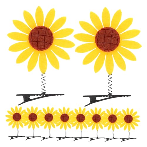 Homoyoyo 10 Stück Teiliges Sonnenblumen Haarklammern für Damen Leichte Dekorative Haarspangen mit Auffälligem Design Vielseitig Verwendbar für Party Alltag Kleidung Hüte und Taschen von Homoyoyo