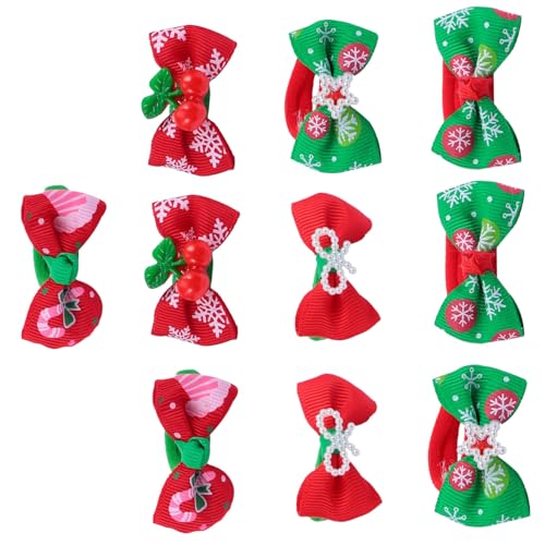 Homoyoyo 10 Stück Teiliges Weihnachts Haargummis Haarschmuck mit Elastischem Band Bunte Weiche Ponytail Halter Langlebig und Komfortabel für Mädchen Party von Homoyoyo
