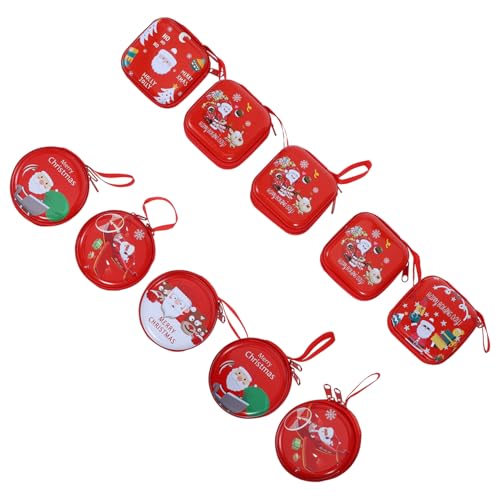 Homoyoyo 10 Stück Weihnachtsbrieftasche dekorative Süßigkeitentüte Mini-Wallet-Tasche Mini-Münzbeutel kreditkartenhalter weihnachtsspielzeug Geldbörse Wechseltasche Weißblech von Homoyoyo